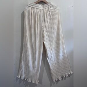 NWT Rue Stiic Cream Pleated Wide-Leg Pants
